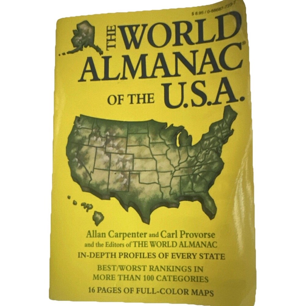 World Almanac of the U.S.A. Paperback Allan Carpenter State Facts Maps Reference